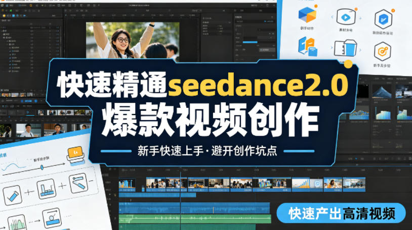 快速精通seedance2.0爆款视频创作,快速产出高清视频,避开大量创作坑点,新手也能快速上手